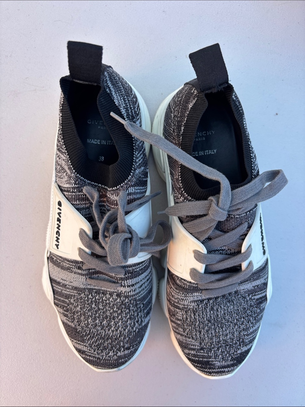 Givenchy Black & Gray Knit Slip-On Sneakers for women